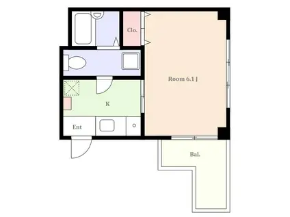 MKM都立大(1K/4階)の間取り写真