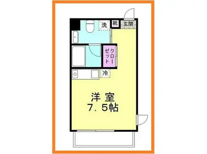 セントパレス鷺沼(ワンルーム/2階)の間取り写真