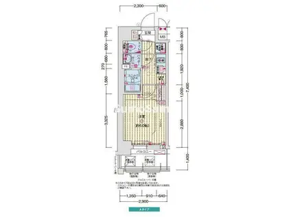 プレサンス神戸長田ラディアラ(1K/7階)の間取り写真
