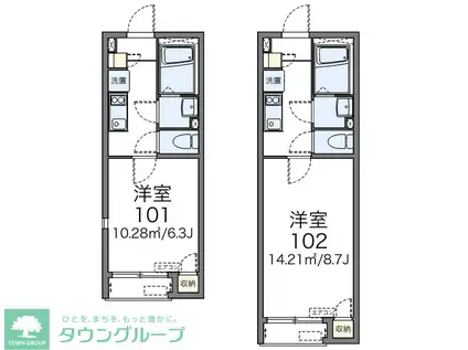 レオネクストディアコート北本(1K/2階)の間取り写真
