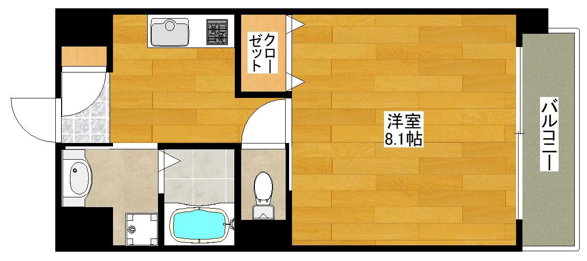 アルモニア江坂(1K/2階)の間取り写真