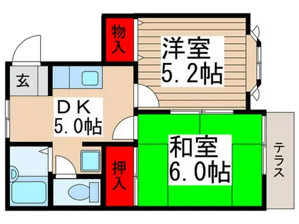 ファミール中山(2DK/1階)の間取り写真