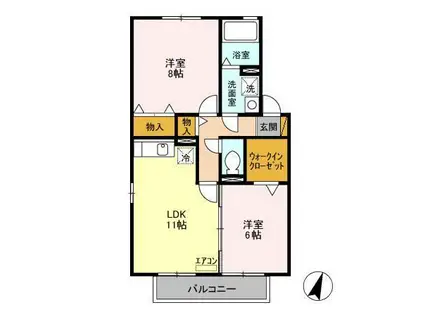 シュタインベルク東館(2LDK/2階)の間取り写真