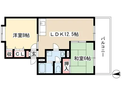 EZヒルズ(2LDK/2階)の間取り写真