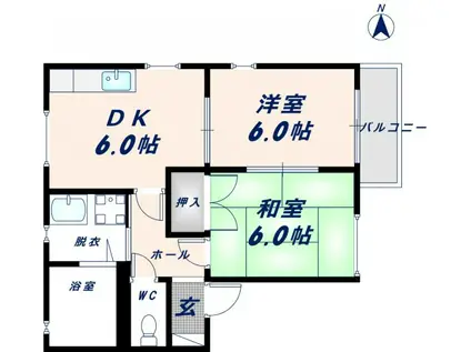 グランツ2000(2DK/1階)の間取り写真