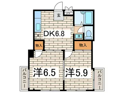 メゾン新川崎(2DK/3階)の間取り写真