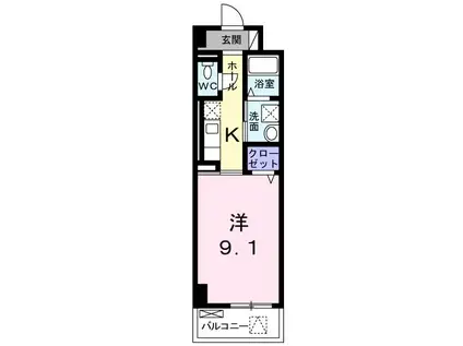 ホワイトメゾン平針(1K/4階)の間取り写真