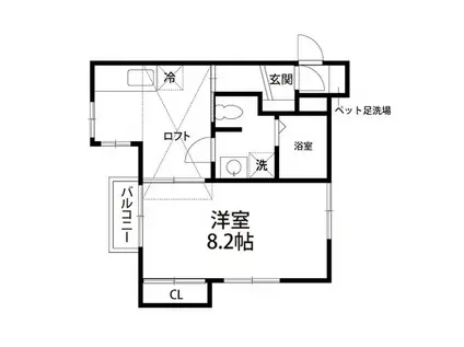 エボルシオン柏木(1K/2階)の間取り写真
