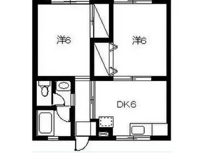 ヴィレッヂハウス第1(2DK/2階)の間取り写真