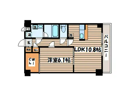 カーサ壱番館(1LDK/1階)の間取り写真