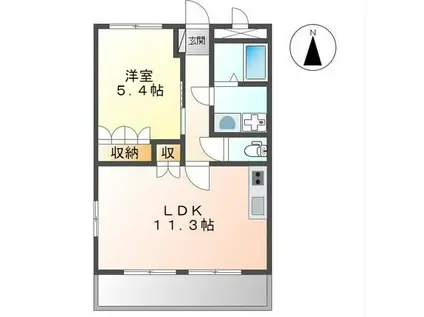 サンタプレイスII(1LDK/2階)の間取り写真