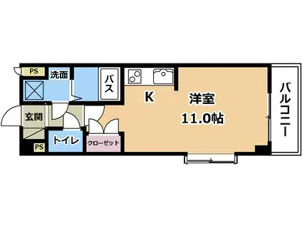 グランシャリオB棟(ワンルーム/3階)の間取り写真