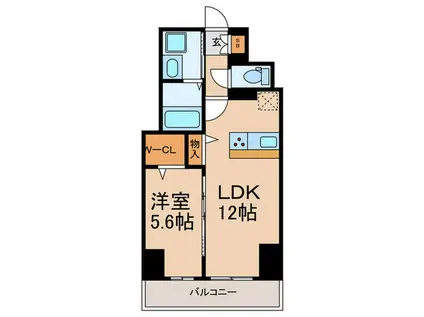 ル・シエール清水(1LDK/9階)の間取り写真