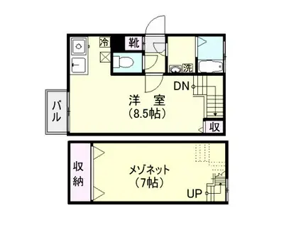 リーベンパレス中郡(1K/1階)の間取り写真