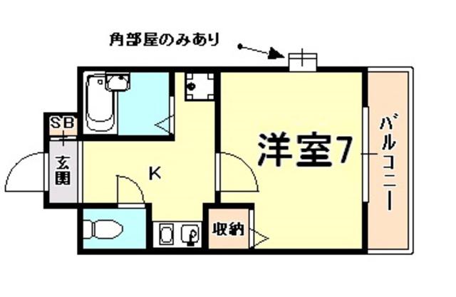 M-FORT(1K/7階)の間取り写真