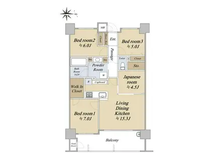 パーク・サンリヤン博多の森 V番館(4LDK/6階)の間取り写真