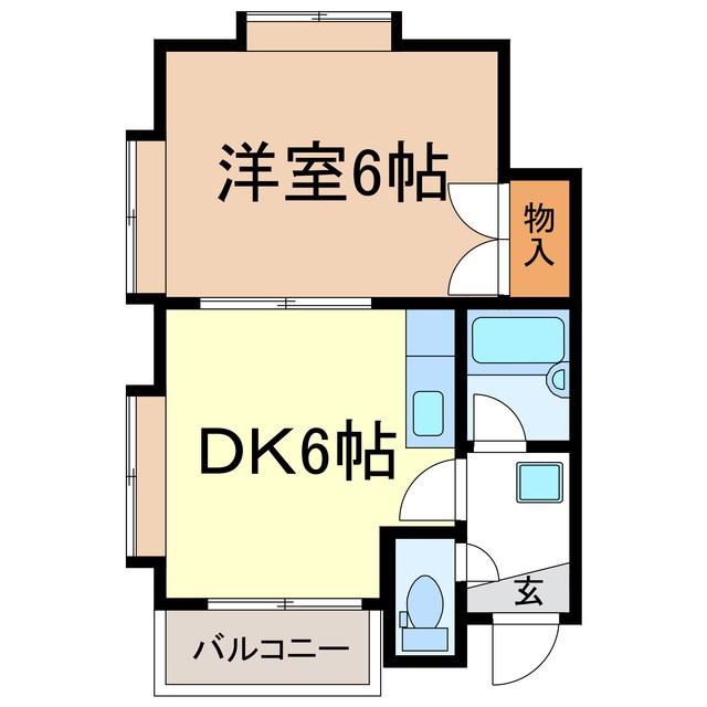 ハウス風間(1DK/1階)の間取り写真