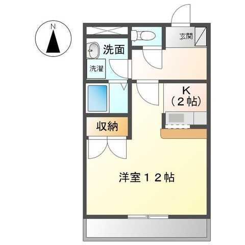 アメニティ冨士見(ワンルーム/2階)の間取り写真