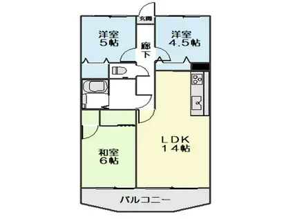 ブランカーラ(3LDK/4階)の間取り写真