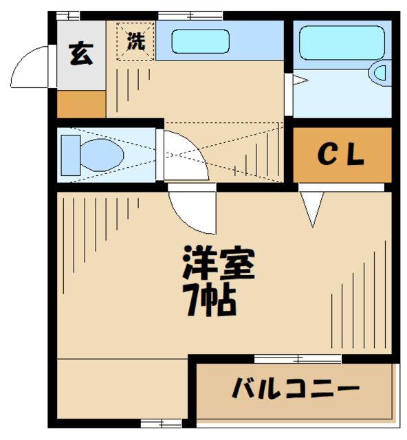 サニーヴェール(1K/1階)の間取り写真
