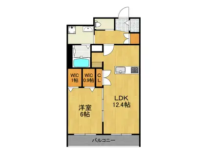 ユーフォリア関内(1LDK/4階)の間取り写真