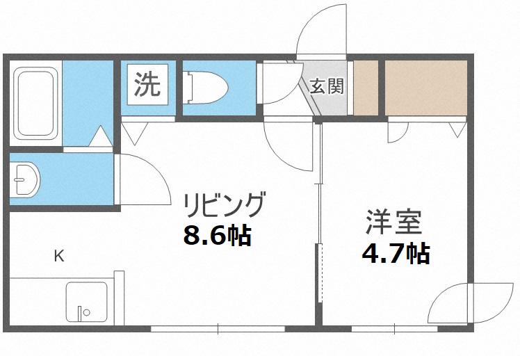 FLATS LIDO 菊水(1DK/3階)の間取り写真