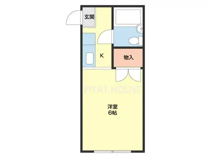 WHITY-M(1K/2階)の間取り写真