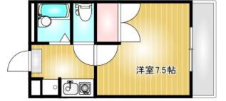 アモーレ福島(1K/2階)の間取り写真