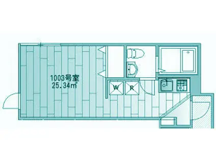 ガーデン中目黒Ⅲ(ワンルーム/1階)の間取り写真