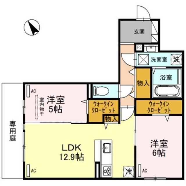 TIMBER BROOK(2LDK/1階)の間取り写真