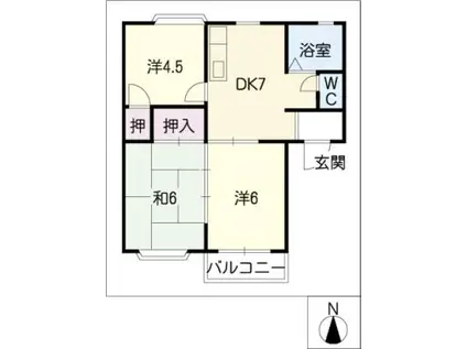 ASA2(3DK/2階)の間取り写真