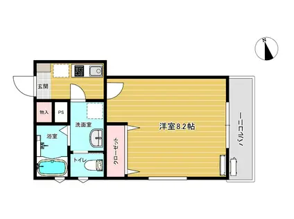 リーブルファイン南流山A棟(1K/1階)の間取り写真