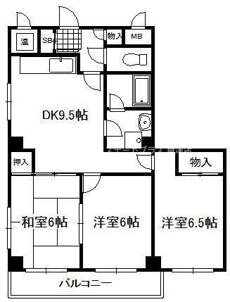 カーサ瀬田(3DK/4階)の間取り写真