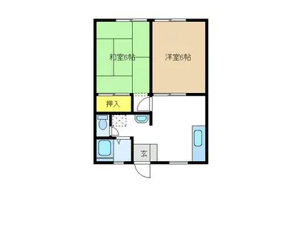 エクシードI(2DK/2階)の間取り写真