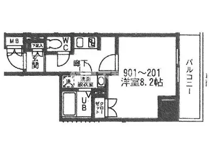 フィールドヒルズ門前仲町(1K/4階)の間取り写真