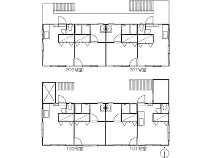 真砂荘(1LDK/2階)の間取り写真