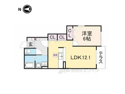 エスペランサ1(1LDK/1階)の間取り写真