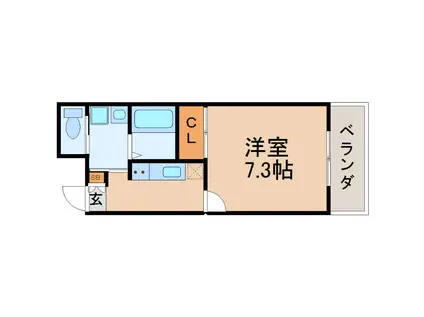 ステラハウス鳴尾(1K/3階)の間取り写真