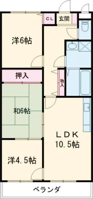 グレース深野(3LDK/3階)の間取り写真
