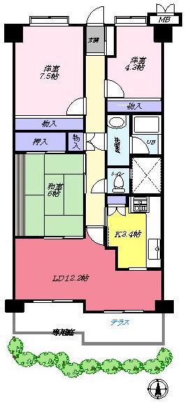 フォレスト早稲田(3LDK/1階)の間取り写真