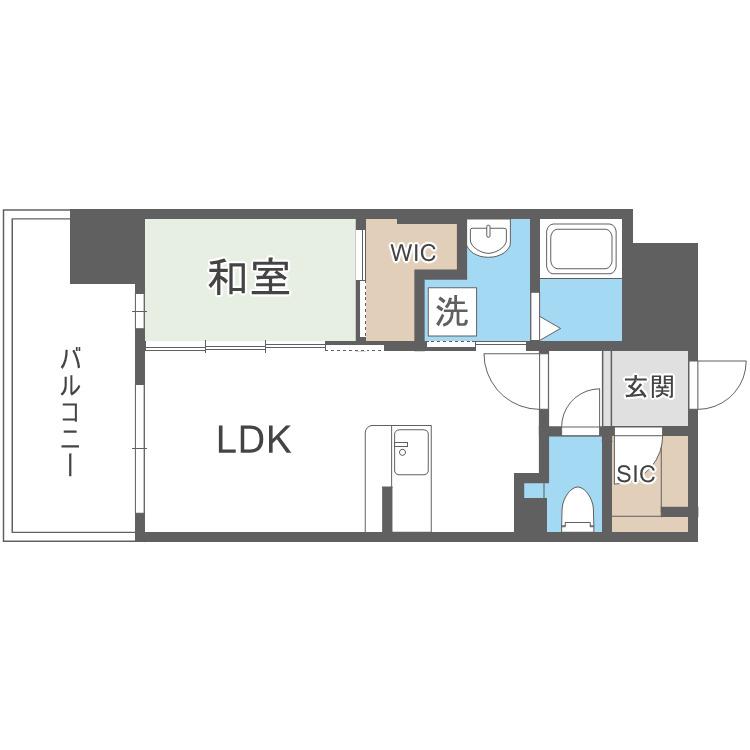 リファレンス六本松ビル(1LDK/10階)の間取り写真