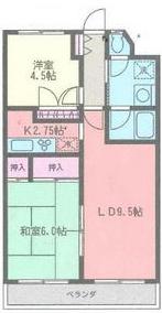 マルベリー平塚(2LDK/5階)の間取り写真