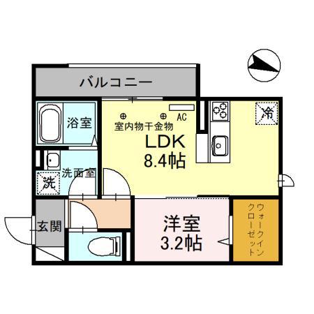 アーバンパイン(1LDK/2階)の間取り写真