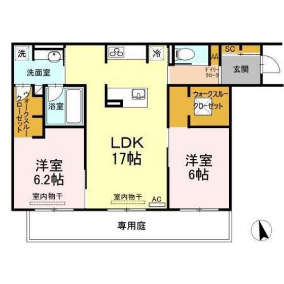 T-5FLAT(2LDK/1階)の間取り写真