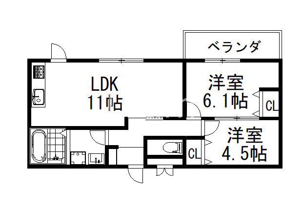 PREMIER MARSEI 寺内町(2LDK/3階)の間取り写真