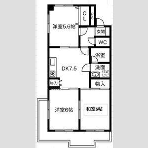 ハイツリッチモンドA棟(3DK/3階)の間取り写真
