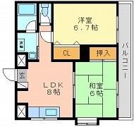 グレースコート(2LDK/2階)の間取り写真
