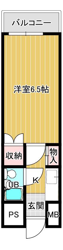 フラワーコート月出(1K/4階)の間取り写真