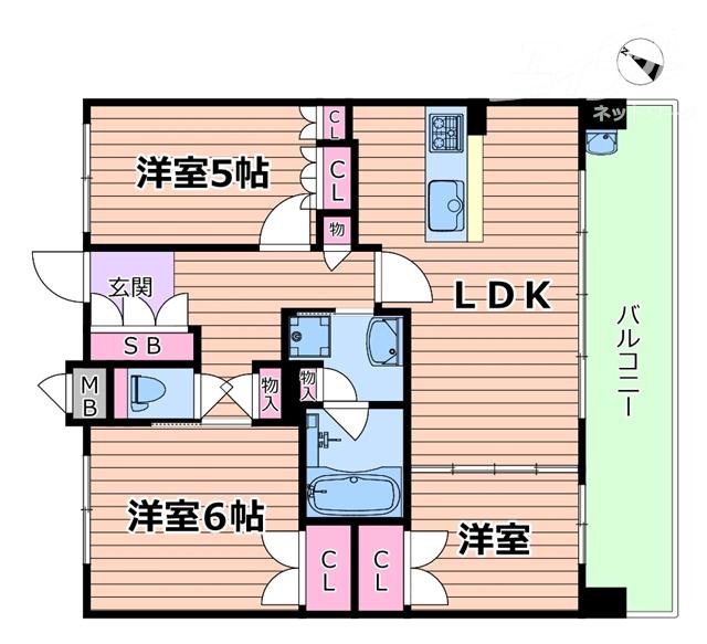リーベルシティ淀川通(3LDK/11階)の間取り写真