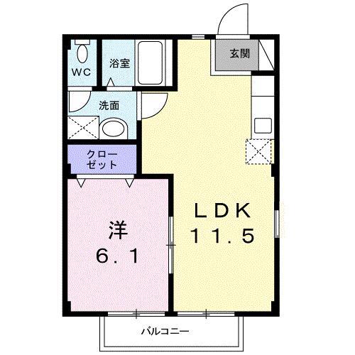 PONT FLEUR(1LDK/1階)の間取り写真